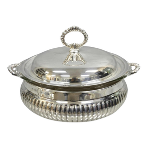 Vintage English Edwardian Silver Plated Covered Serving Dish by W&s Blackinton
