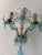 C 1930 Rare Pair Aqua Blue 3 Lights Murano Flowers Crystal Sconces One of Kind For Sale - Image 9 of 12