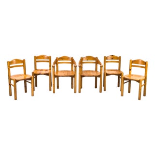 Pine Dining Chairs in the style of Rainer Daumiller, 1970s, Set of 6 For Sale