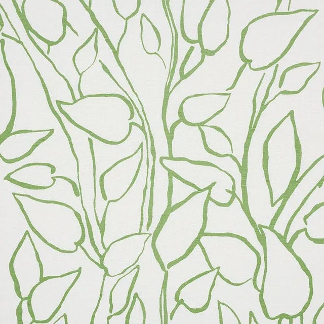 Schumacher Solandra Vine Fabric in Leaf For Sale