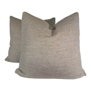 S. Harris "Capra Wool Mohair" in Grey 22" Pillows-a Pair For Sale