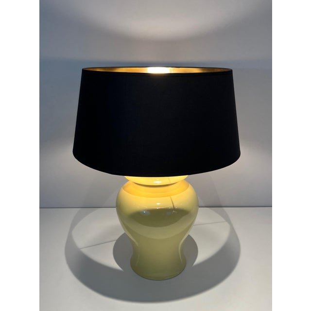 1970 Yellow Ceramic Table Lamps. French Work - a Pair For Sale - Image 4 of 12