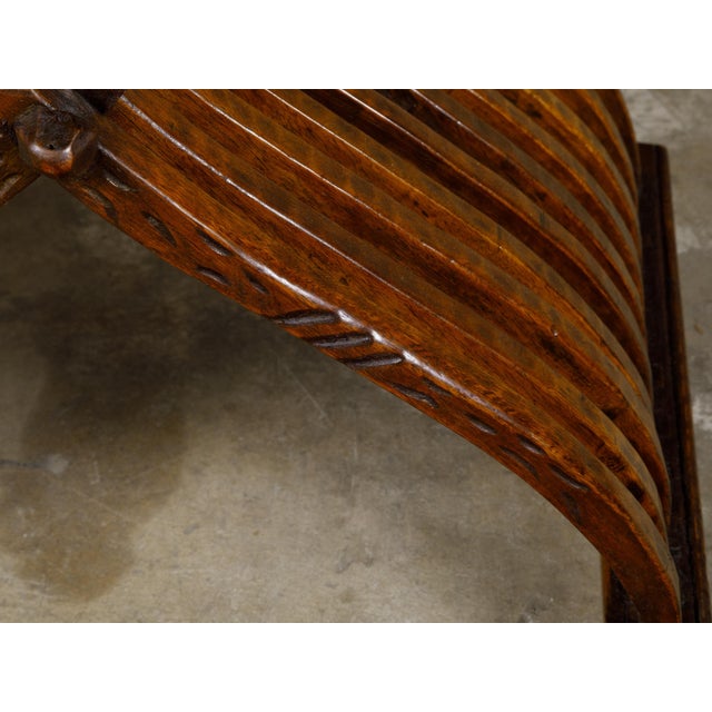 Renaissance Italian Renaissance Style Walnut Savonarola Folding Chair circa 1900 For Sale - Image 3 of 12