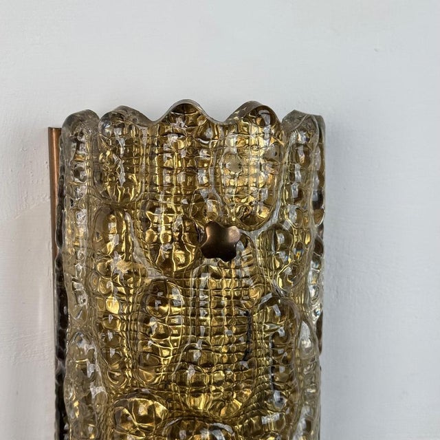 Glass and Brass Wall Lights by Carl Fagerlund for Orrefors, 1970s, Set of 2 For Sale - Image 14 of 18
