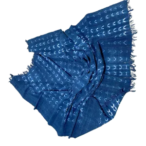 Vintage Indigo & White Cloth - Mossi Tribe Burkina Faso 63" by 44"