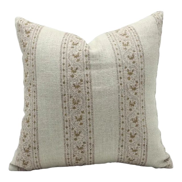 Handmade Decorative Thick Linen Cushion Cover 14x14 Inch- Bela Chameli For Sale