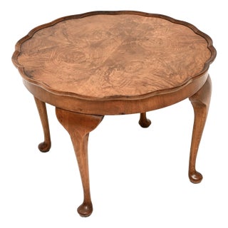 Vintage Pie Crust Coffee Table in Burr Walnut, 1920 For Sale