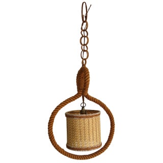 Rope Chandelier from Audoux Minet, France, 1950s For Sale