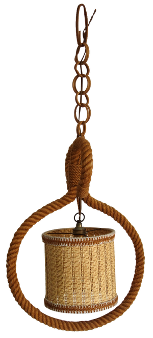 Rope Chandelier from Audoux Minet, France, 1950s