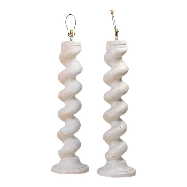 Michael Taylor Plaster Floor Lamps - Pair For Sale