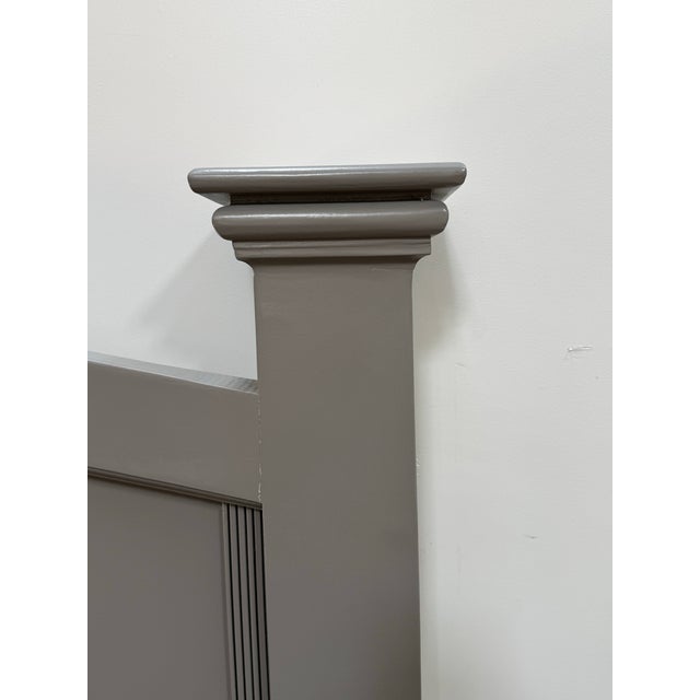 Wood California King Size Gray Arched Panel Bed Frame For Sale - Image 7 of 12