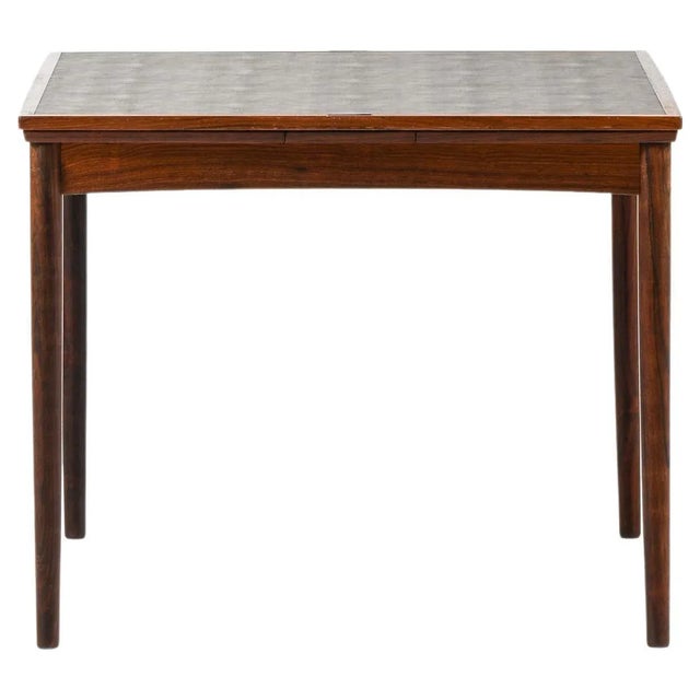 Dining table / game table in rosewood and black leather by carlo jensen, 1960's additional information: material: rosewood...