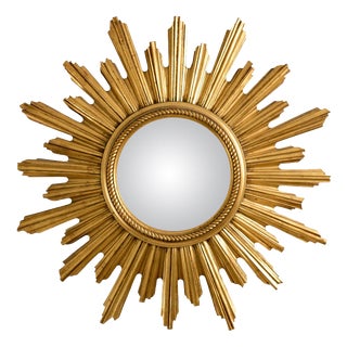 Mid-Century Belgian Gilt Sunburst Mirror attributed to Geratal, 1960s For Sale