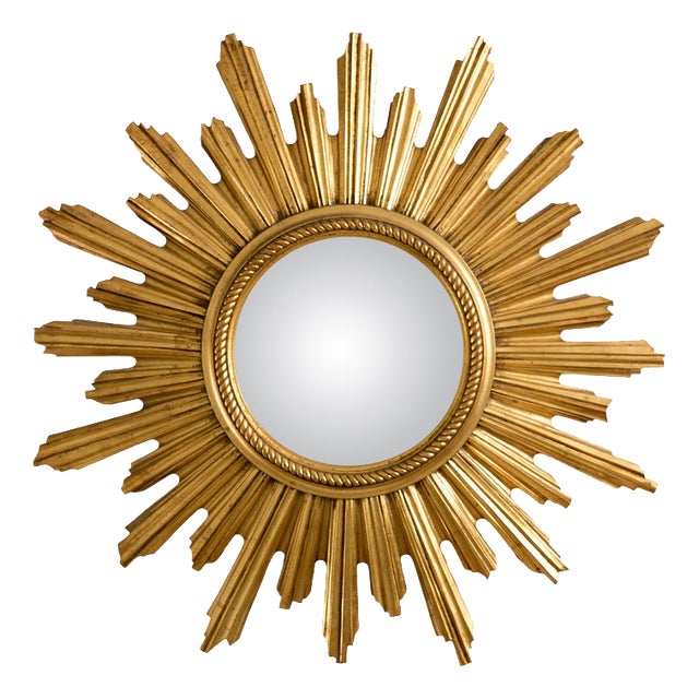 Mid-Century Belgian Gilt Sunburst Mirror attributed to Geratal, 1960s For Sale