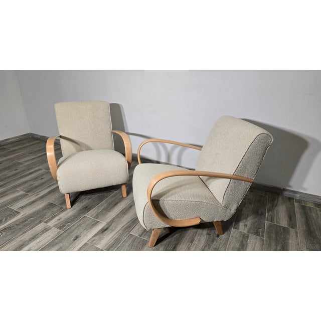 Wood Set of Lounge Chairs by Jindrich Halabala, 1940s For Sale - Image 7 of 12