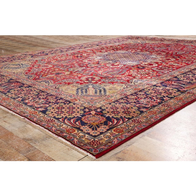 Red Vintage Persian Najafabad Rug, 09'08 X 13'04 For Sale - Image 8 of 10
