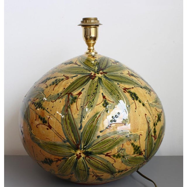 Large Hand-Glazed Ceramic Table Lamp, 1980s For Sale - Image 4 of 18