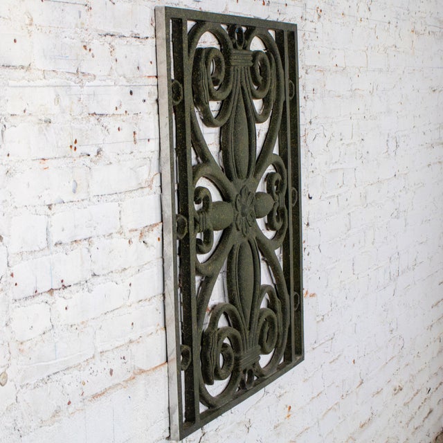 Late 20th Century Late 20th Century Gothic Revival Style Architectural Cast Aluminum Decorative Window Panel or Scroll Grate Wall Hanging For Sale - Image 5 of 18