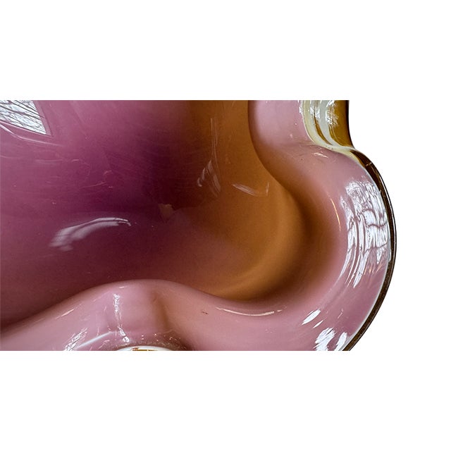 Glass Alfredo Barbini Mid-Century Murano Cased Art Glass Biomorphic "Geode" Bowl/Ashtray For Sale - Image 7 of 14