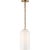 Katie Cylinder Pendant in Hand-Rubbed Antique Brass with White Glass Designer: Thomas O'Brien Canopy: 5.25" Round...