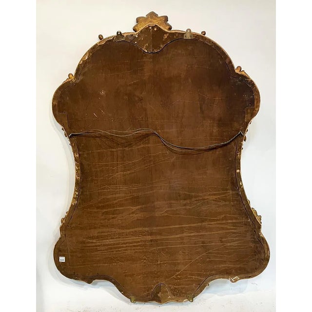 French Large 54 Inch Antique French Gilt Mirror For Sale - Image 3 of 5