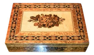 19c Tunbridgeware Table Top Stationary Box - Micro Mosaic