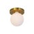 Metal Globe Flush Mount Brushed Brass, 5 Inch Glass Globe, by Research.Lighting, Modern, Minimal For Sale - Image 7 of 8
