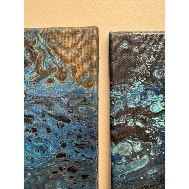 Mid-Century Modern A Pair of Contemporary Abstract Expressionist Original Oil Paintings For Sale - Image 3 of 12