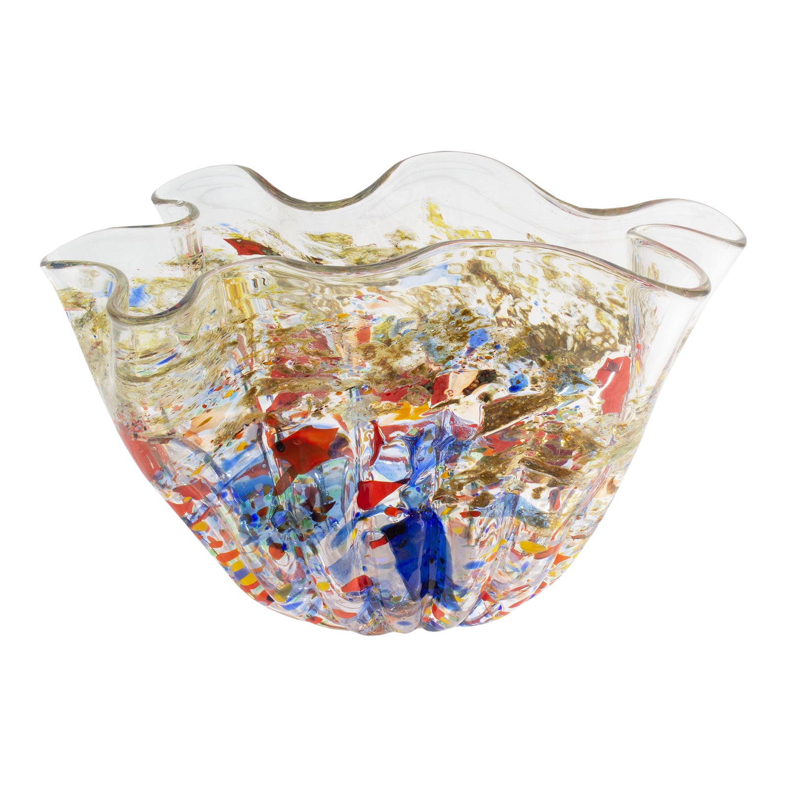 Confetti Art Glass Bowl Signed by Ion Tamaian Chairish