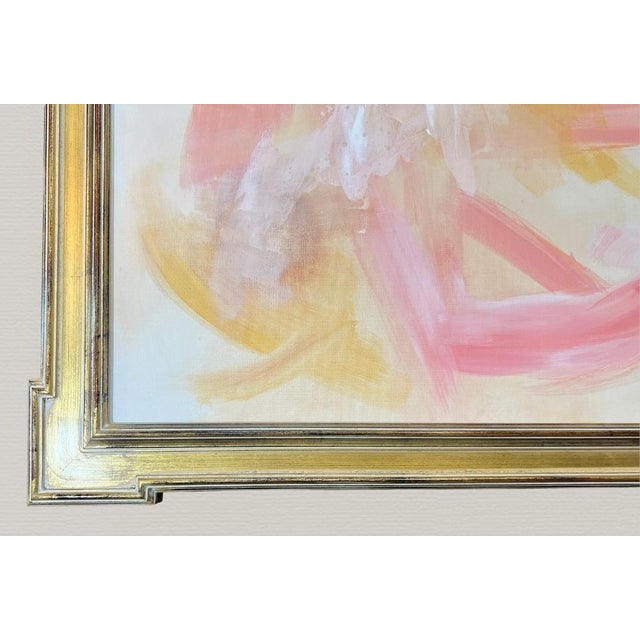 Abstract Painting Pink #2 on Stretched Canvas For Sale - Image 9 of 15