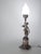 1950s Spanish Empire Silver-Plated Cast Brass Cupid Cherub Lamp With Scavo Flame Shade For Sale - Image 13 of 13