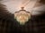 Vintage Crystal Tiered Flush Mount Chandelier With Green Crystal Accents - Restored For Sale - Image 14 of 18