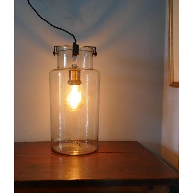 Glass French Industrial Ceiling Lamp, 1990s For Sale - Image 7 of 9