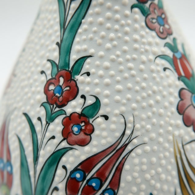 Handmade Ceramic Pitcher (25cm) – Textured “Dot” Art – Pastel Florals & Embossed Surface For Sale - Image 6 of 11