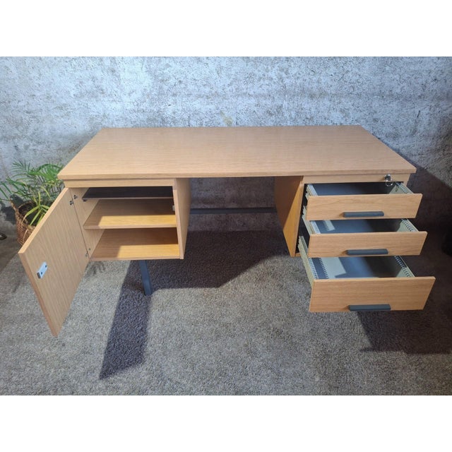 Vintage Ministers Desk with Double Drawers, 1960s For Sale - Image 11 of 12