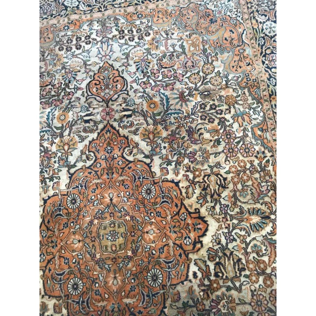 1980s Vintage Indian Silk and Wool Rug For Sale - Image 5 of 18