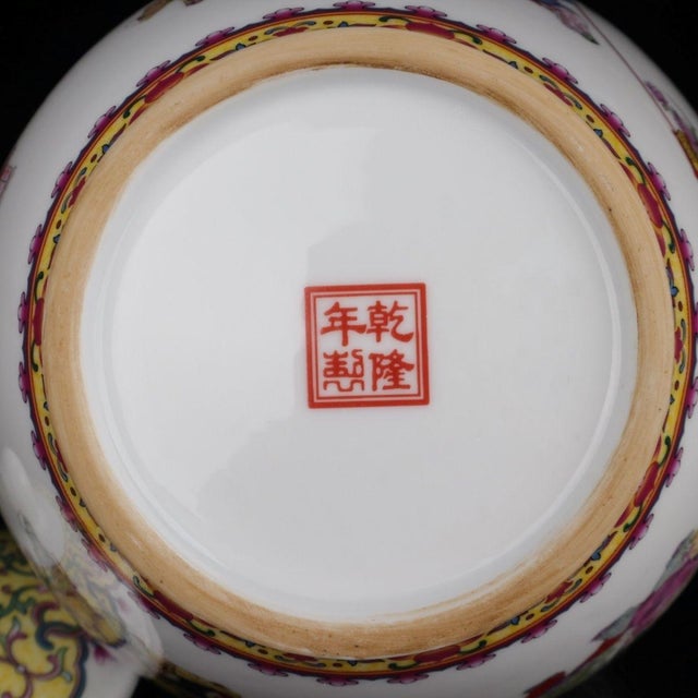 Famille Rose Children Spring Celebration Porcelain Lidded Jar, Chinoiserie Canister For Sale In New York - Image 6 of 8