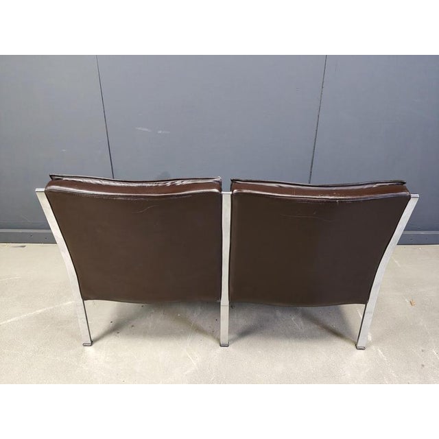 Mid century sofa by Preben Fabricius and Jorgen Kastholm for Walter Knoll, 1960s. Beautiful brushed steel frame and...