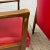 Mid Century Modern Pair of Red Vinyl Arm Chairs For Sale - Image 9 of 11