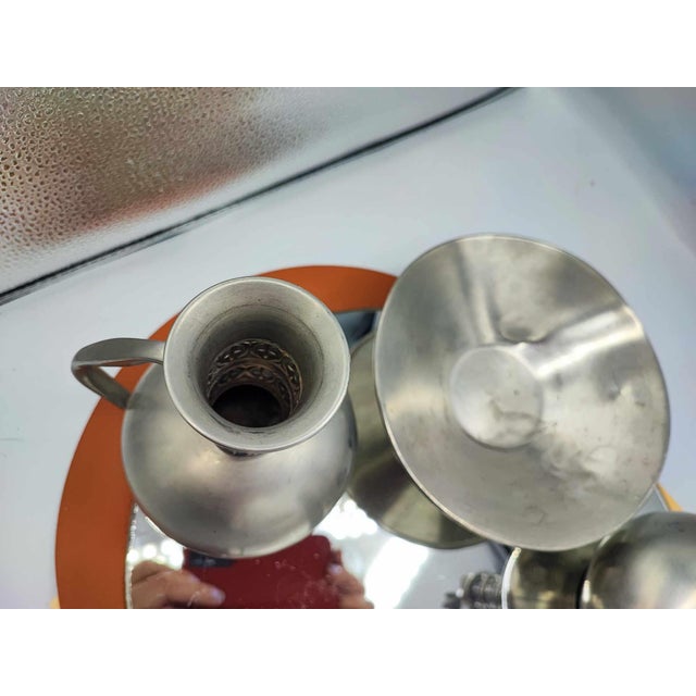 Jug, Vases and Plate in Pewter from Haugrud, Norway, 1970s, Set of 5 For Sale - Image 7 of 10