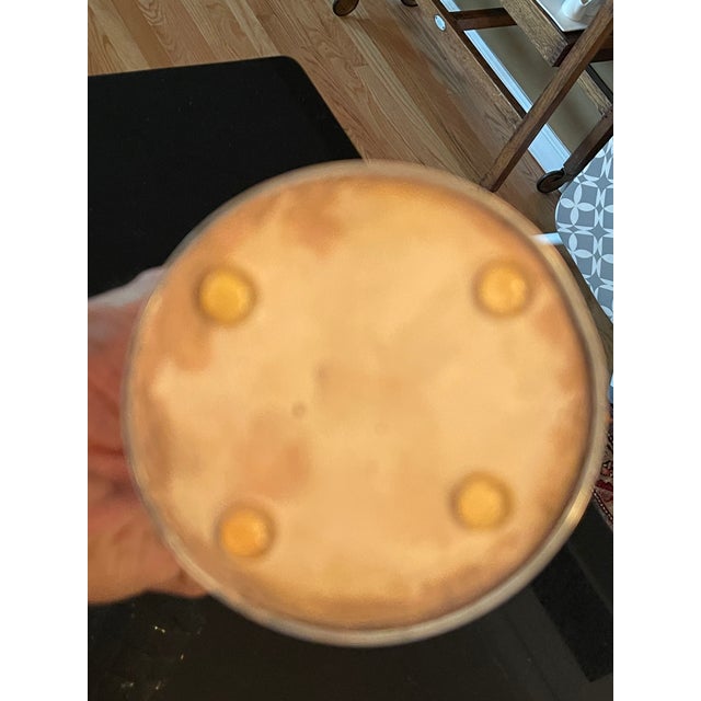 Vintage European Clear & Satin Check Glass Vase With Sterling Silver Foot - 1920s/30s For Sale - Image 4 of 5