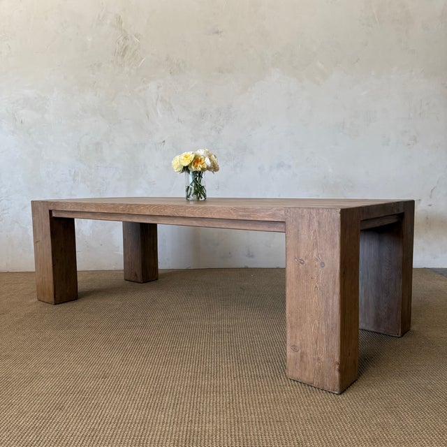Beam Style Reclaimed 96” Pine Dining Table in Natural Fininsh For Sale - Image 10 of 10