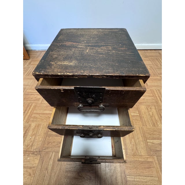 Early 20th Century Meiji Period Japanese Ko-Tansu Three-Drawer Merchant Chest With Hand-Forged Iron Hardware For Sale - Image 9 of 10