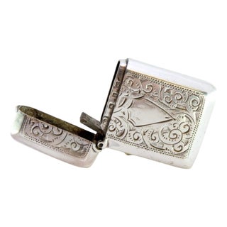 Silver Matchbox with Engravings For Sale
