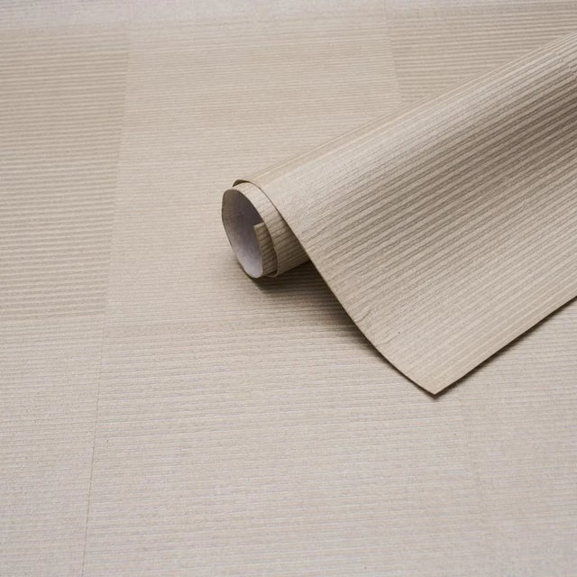 Schumacher Schumacher x Patterson Flynn Quinton Offset Rib Wallcovering Wallpaper In Platinum For Sale - Image 4 of 4