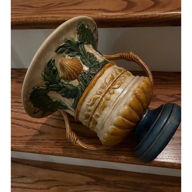 1980s Vintage Majolica Urn For Sale - Image 5 of 8