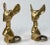Vintage pair of whimsical mid century modern solid brass mice figures. Fabulous patina.