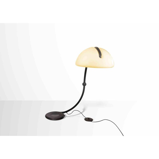 Elio Martinelli Snake Floor Lamp, White Metal and Opal, Italy 1960s For Sale - Image 3 of 7