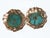 Mid-Century Modern Mid Century 14k gold/Turquoise clip on earrings For Sale - Image 3 of 5