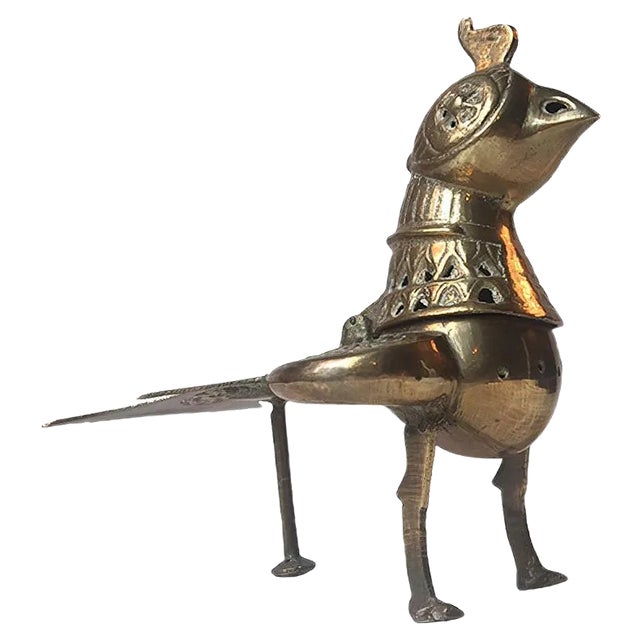 Vintage Brass Chicken Incense Burner, 1960s For Sale